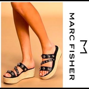 Marc Fisher beaded platform sandals
